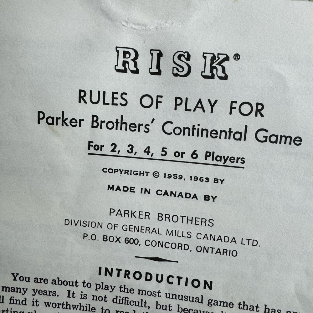 1963 Risk Board Game - Picture 5 of 6